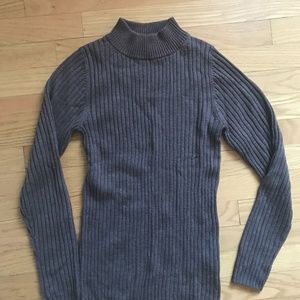 Muji ribbed wool mockneck sweater, brown size S